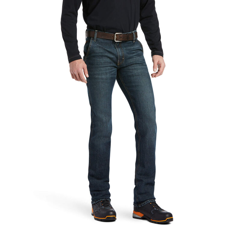 Pantalones Vaqueros Ariat Rebar M7 Slim Durastretch Workhorse Straight Leg Azules Oscuro Hombre - Ch